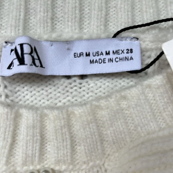 ZARA Pearl Ruffle Sweater size medium - Picture 7 of 12